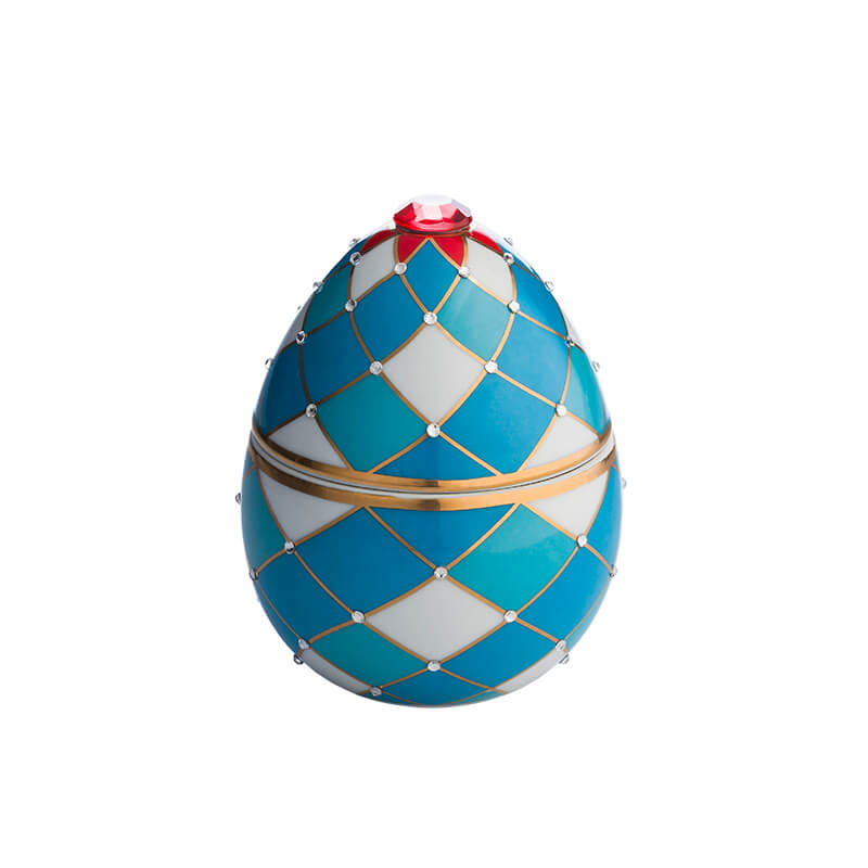 HARLEQUIN BLUE EGG CANDLE 220GR