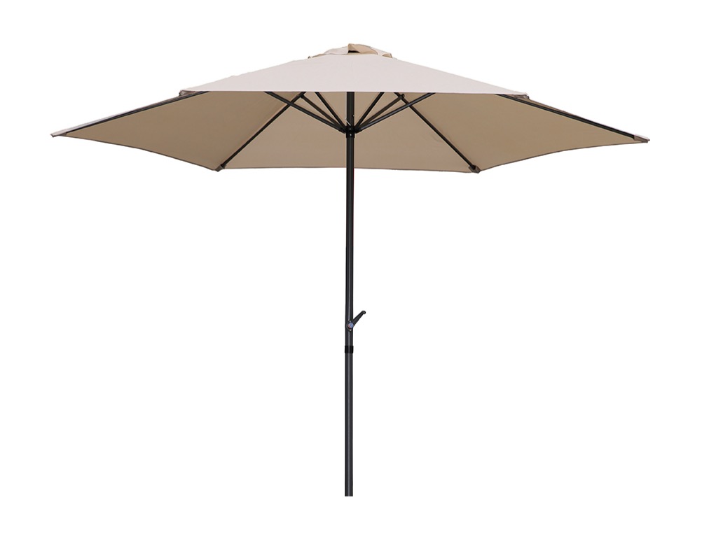 1129 BEIGE PARASOL | CRANK HANDLE ALU/POLYESTER