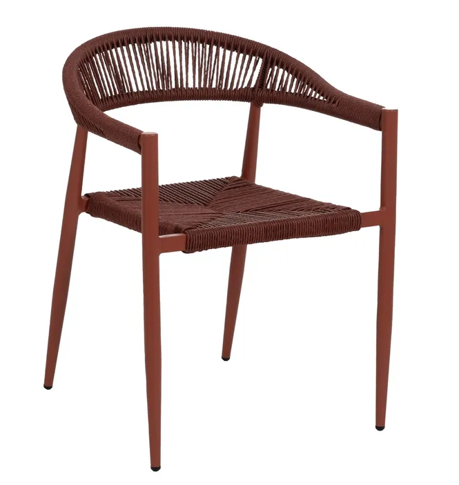CHAIR STACKABLE FLAME RED PE-ALUMINUM