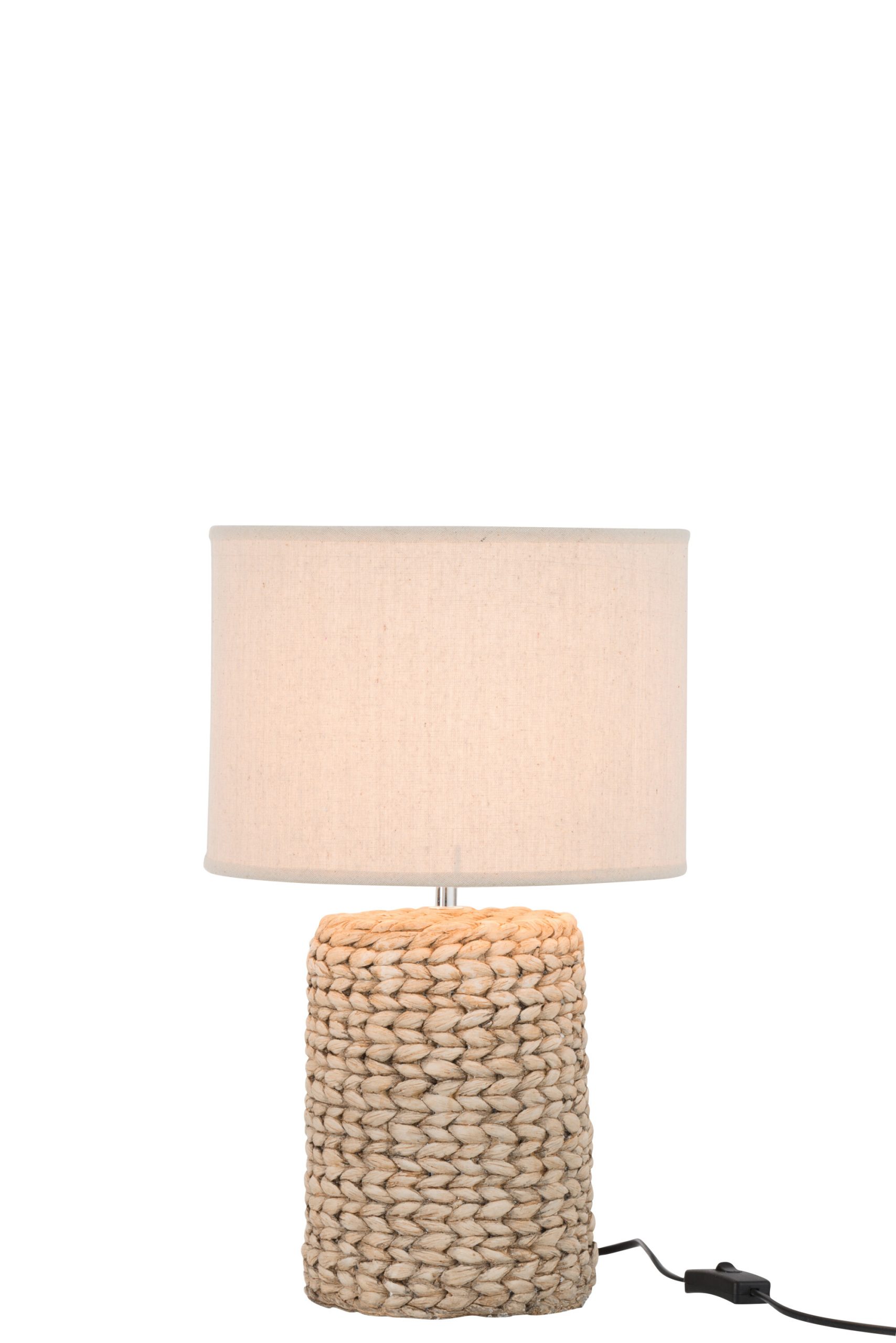 LAMP FOOT+SHADE THICK BRAID CONCRETE/COTTON NATURAL S