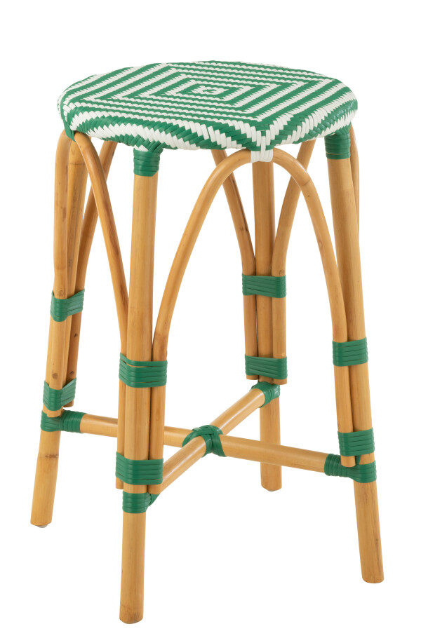 STOOL RATTAN LARGE GREEN