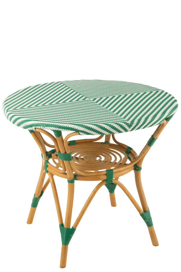 DINING TABLE RATTAN GREEN