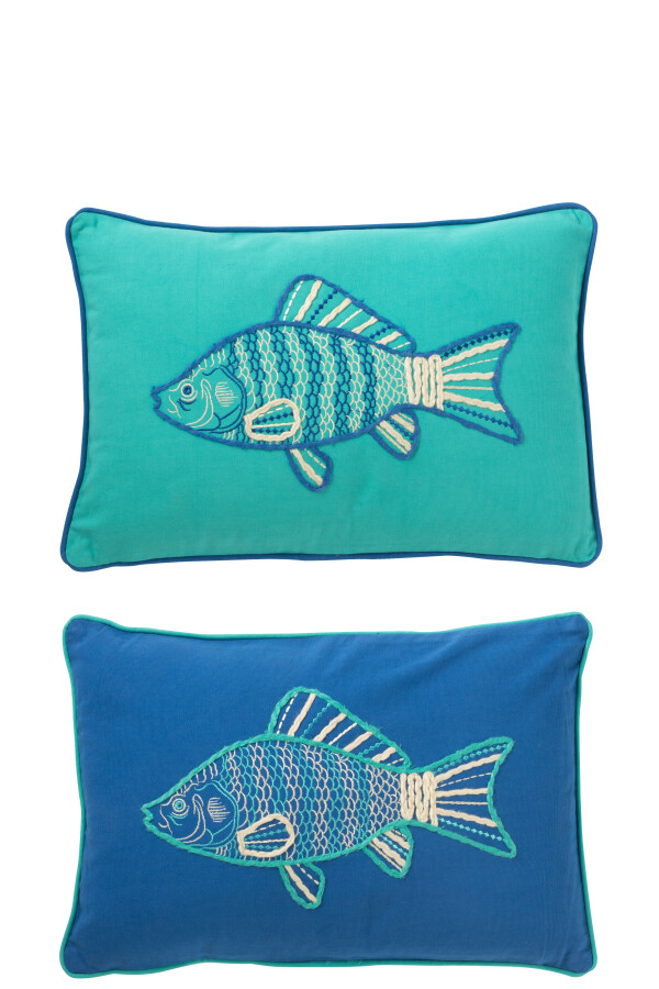FISH RE BL/AZ CUSHION