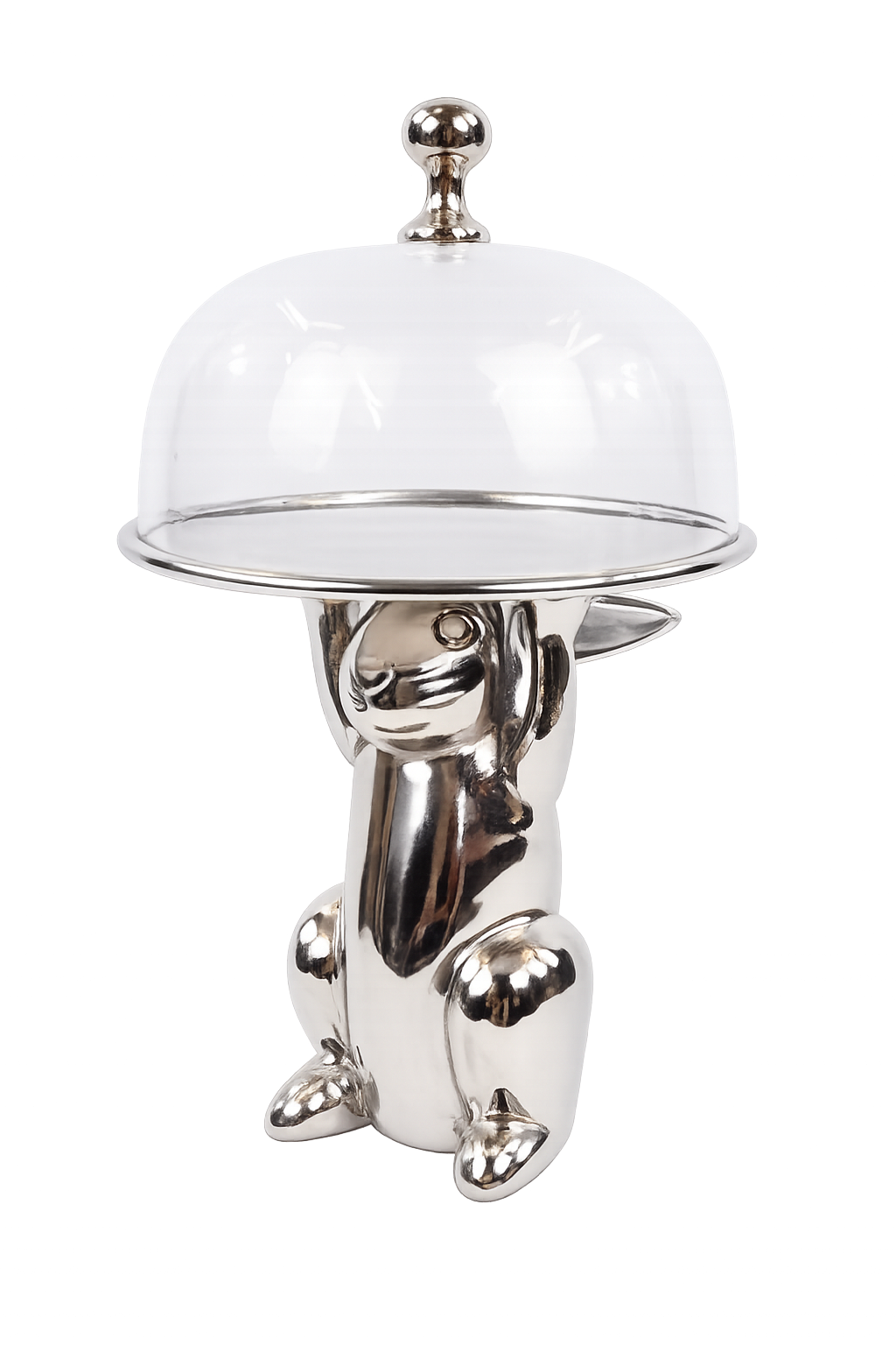 GLAS DOME WITH STAND BUNNY