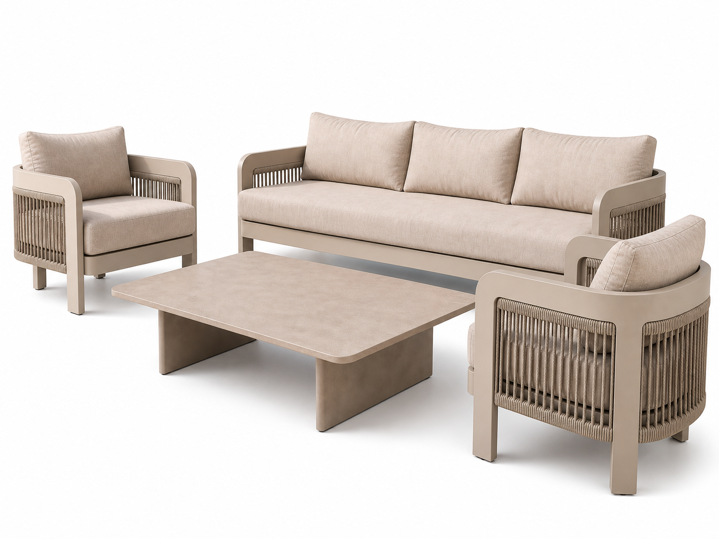 CONDOR TAUPE ALU SOFA SET