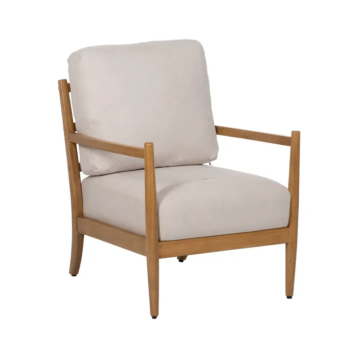 ARMCHAIR WHITE-NATURAL WOOD-MDF