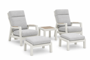 WHITE AFAR RECLINING ARMCHAIRS SET