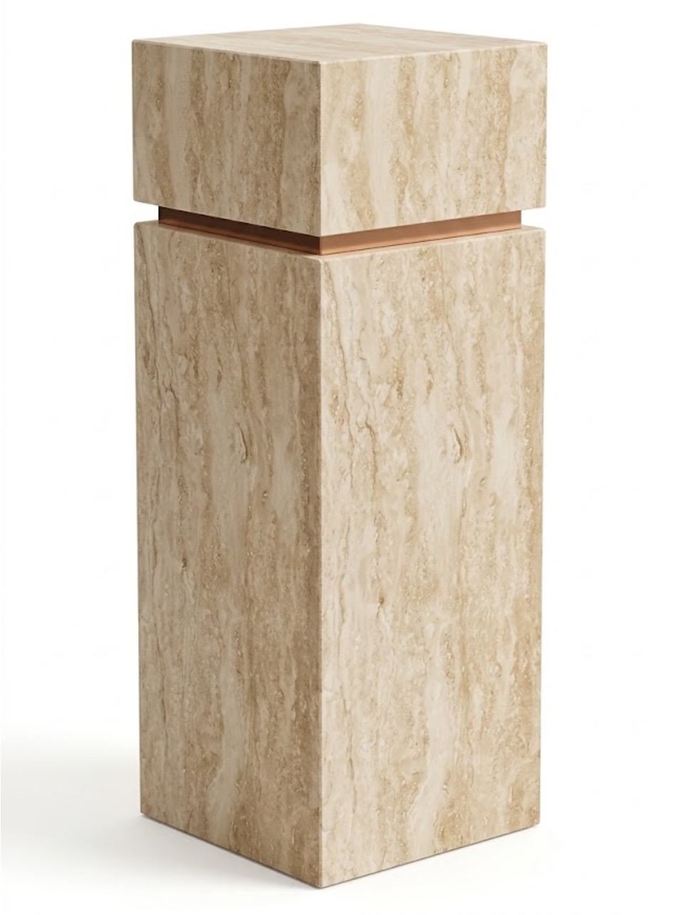 THE LUNA TRAVERTINE PEDESTAL