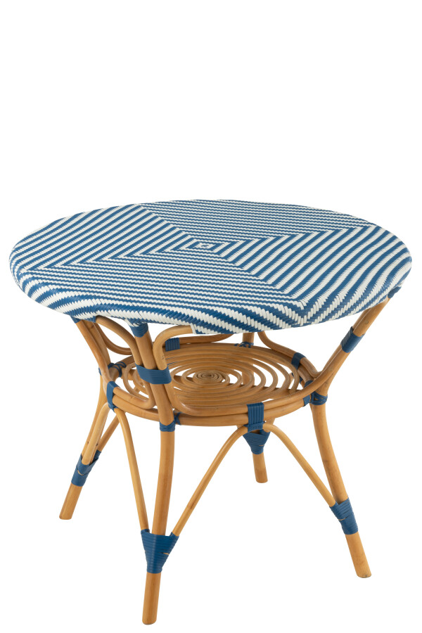 DINING TABLE RATTAN BLUE