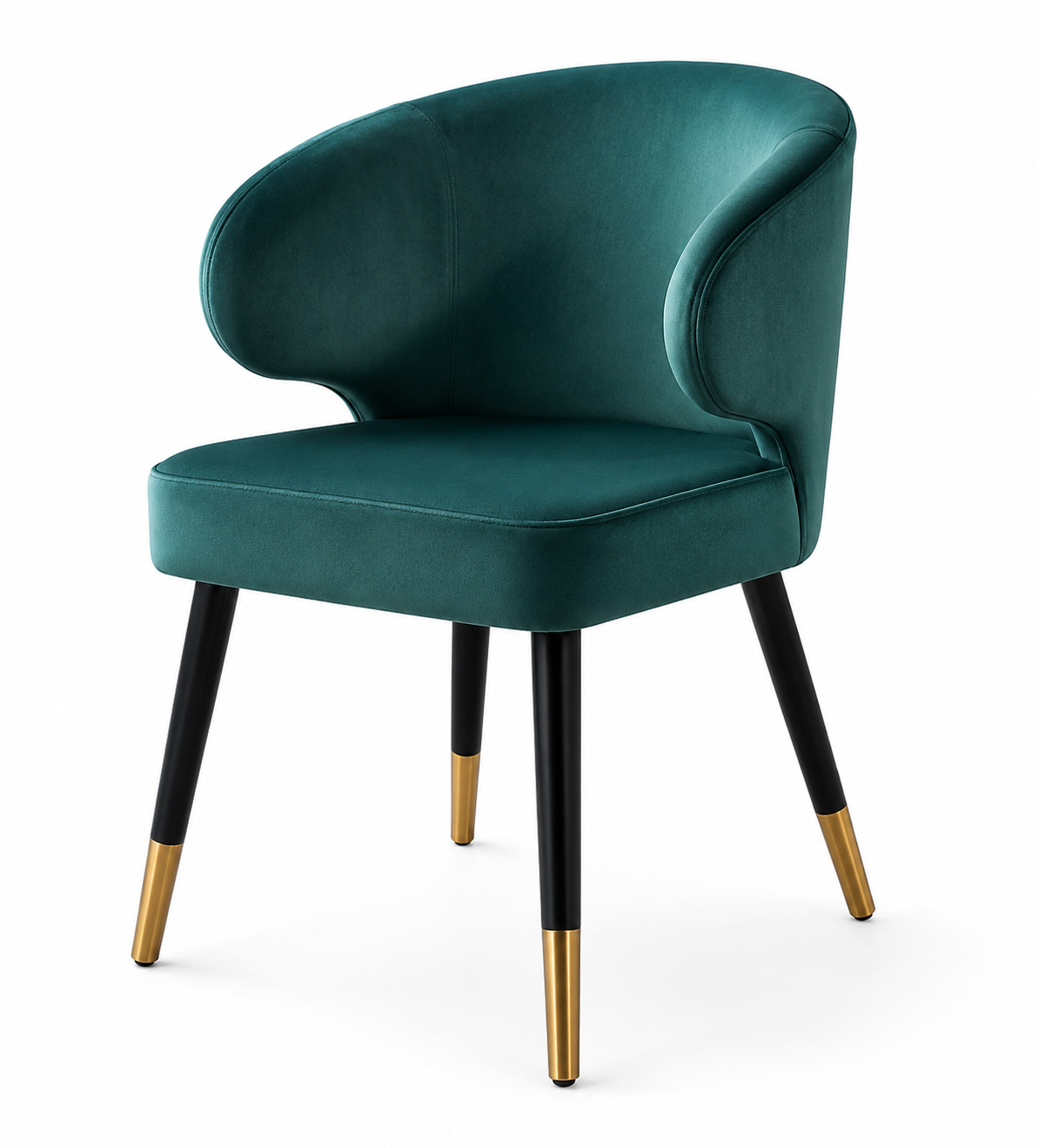 GREEN DINING ARMCHAIR WITH GOLD-TONE FEET