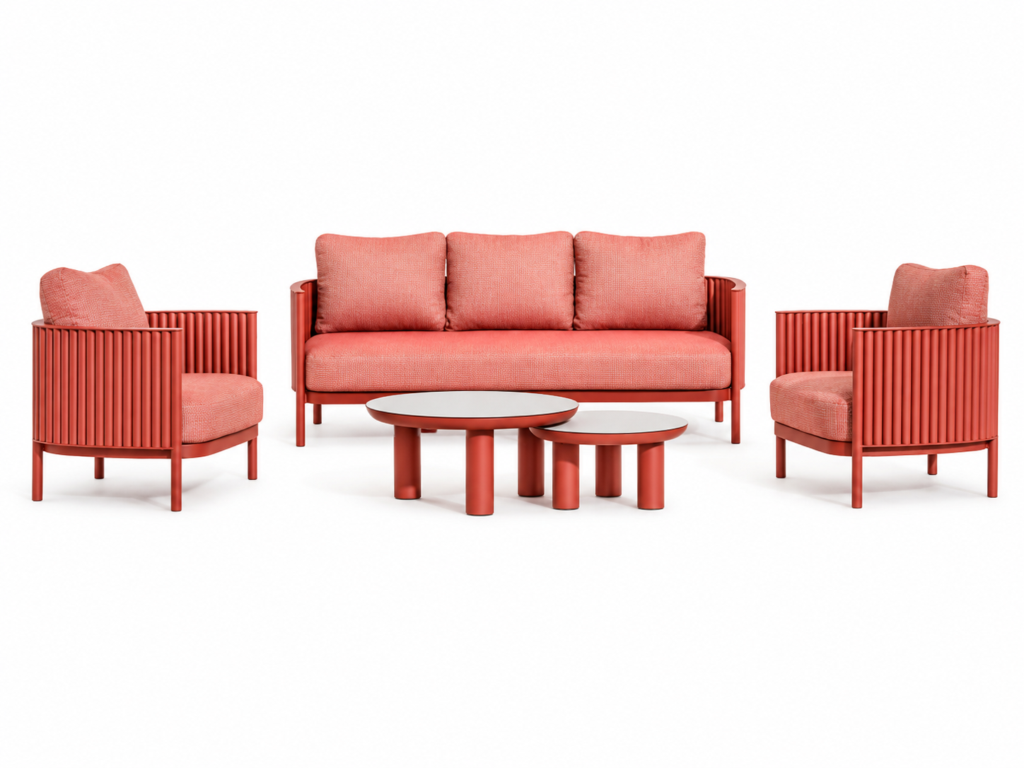 MONACO BURGUNDY ALU SOFA SET