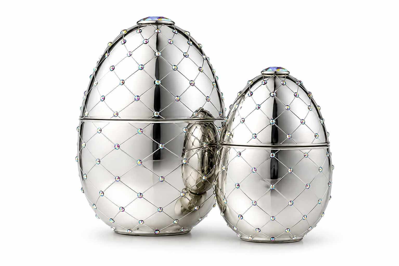 SILVER EGG CANDLE 450GR