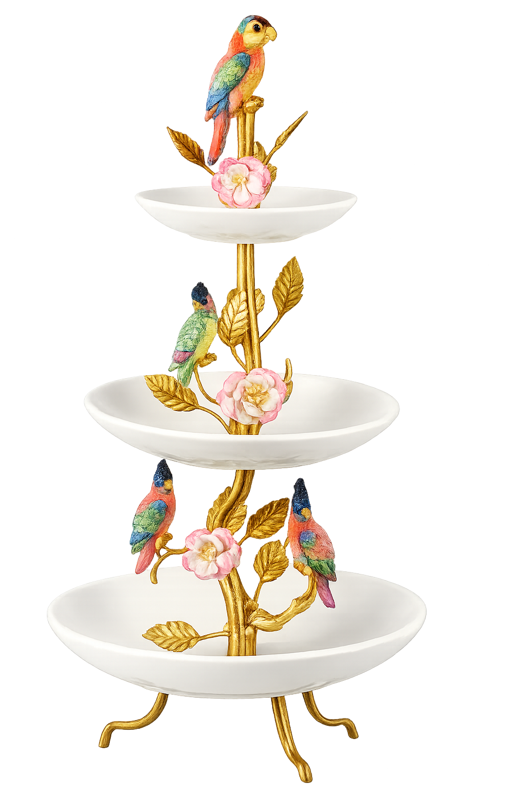 3 TIER ETAGERE PARADISE BIRDS