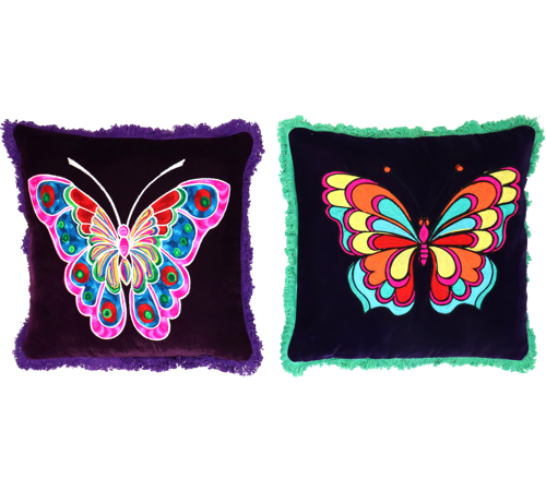 CUSHION COVER' 'BUTTERFLY''40X40 PURPLE