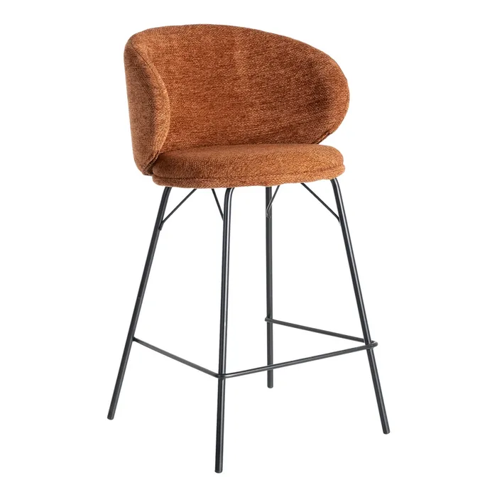 STOOL TERRACOTTA FABRIC-METAL