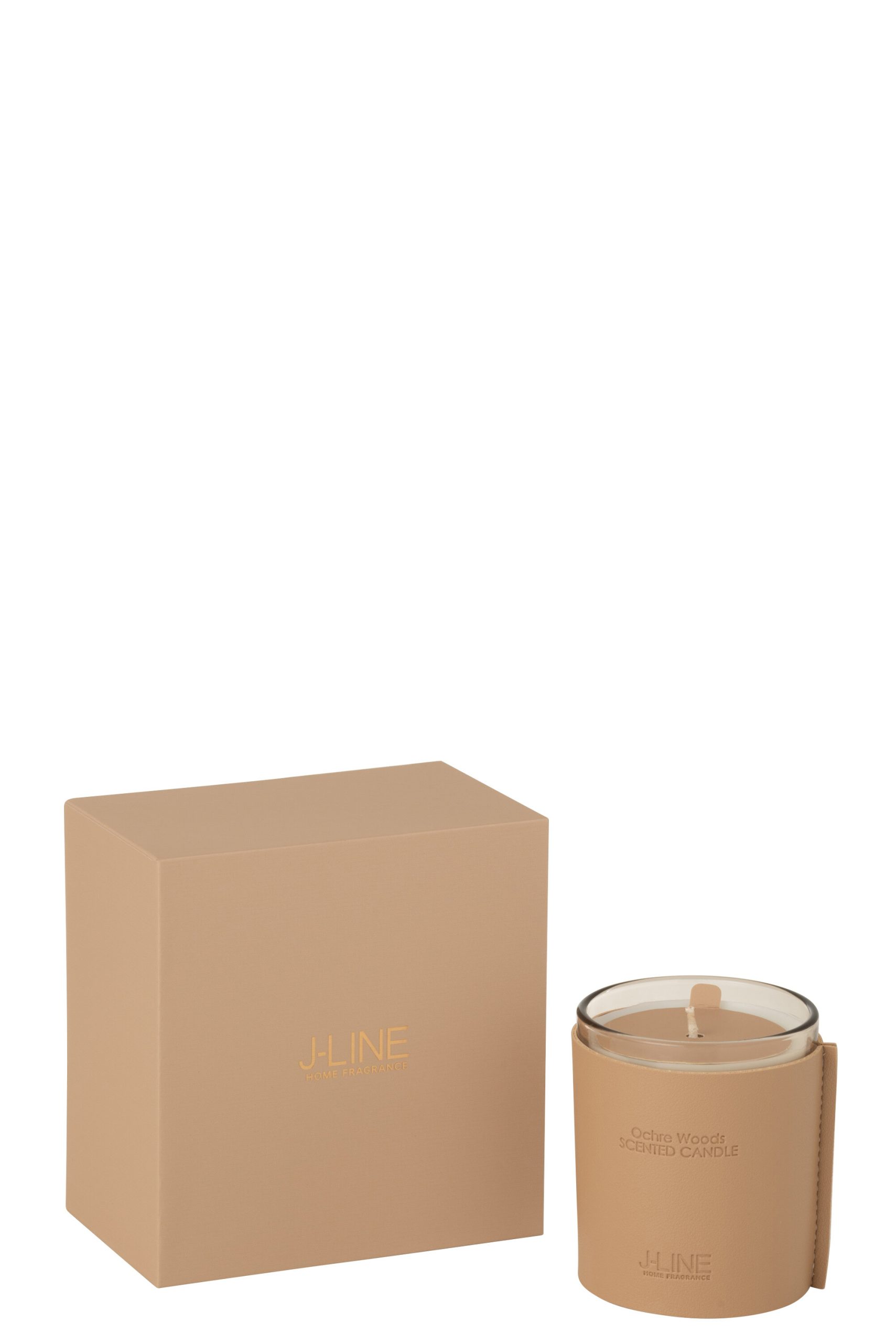 SCENTED CANDLE LEATHER BROWN-36HOURS