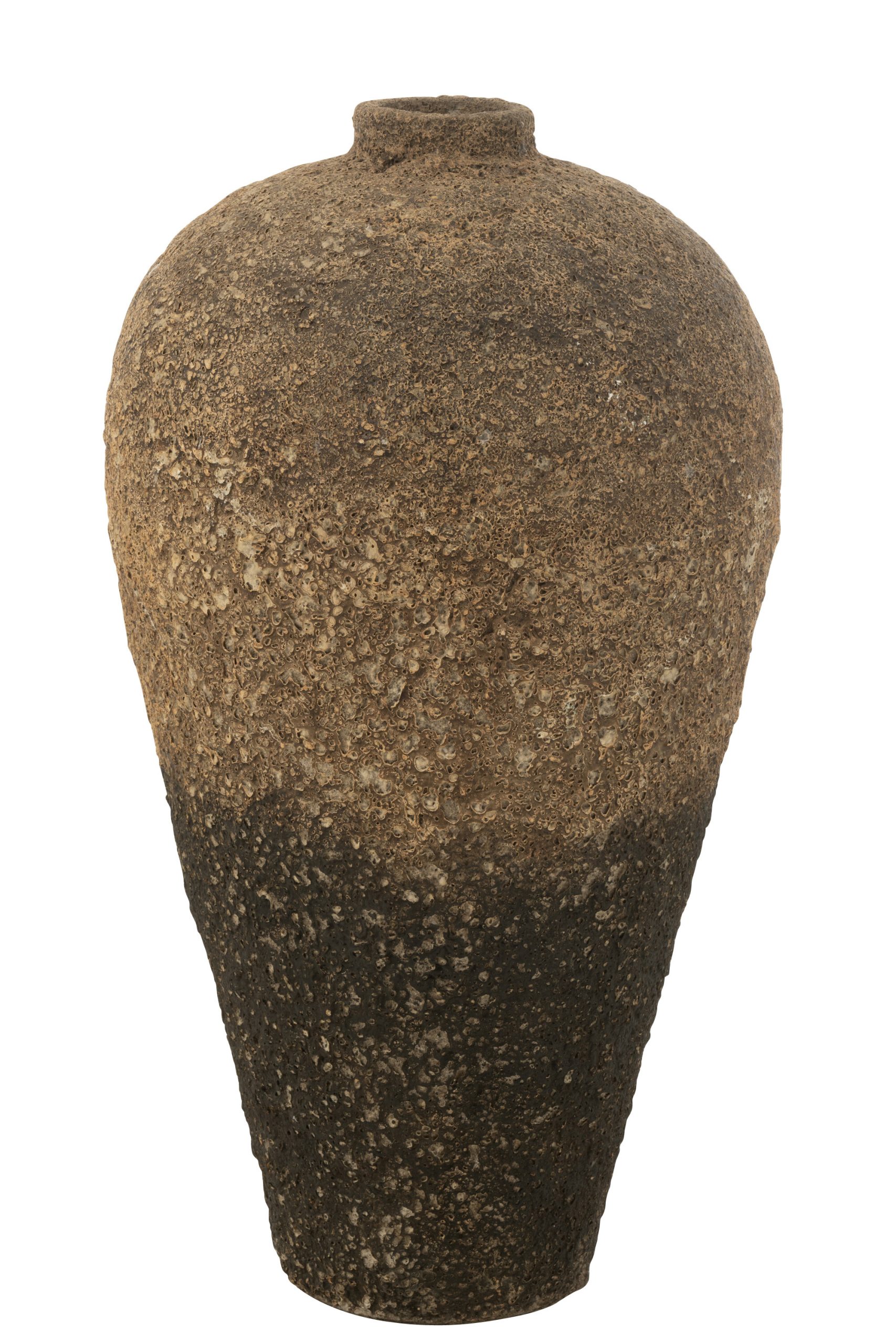 VASE POT ANTIQUE CEMENT BROWN/BLACK