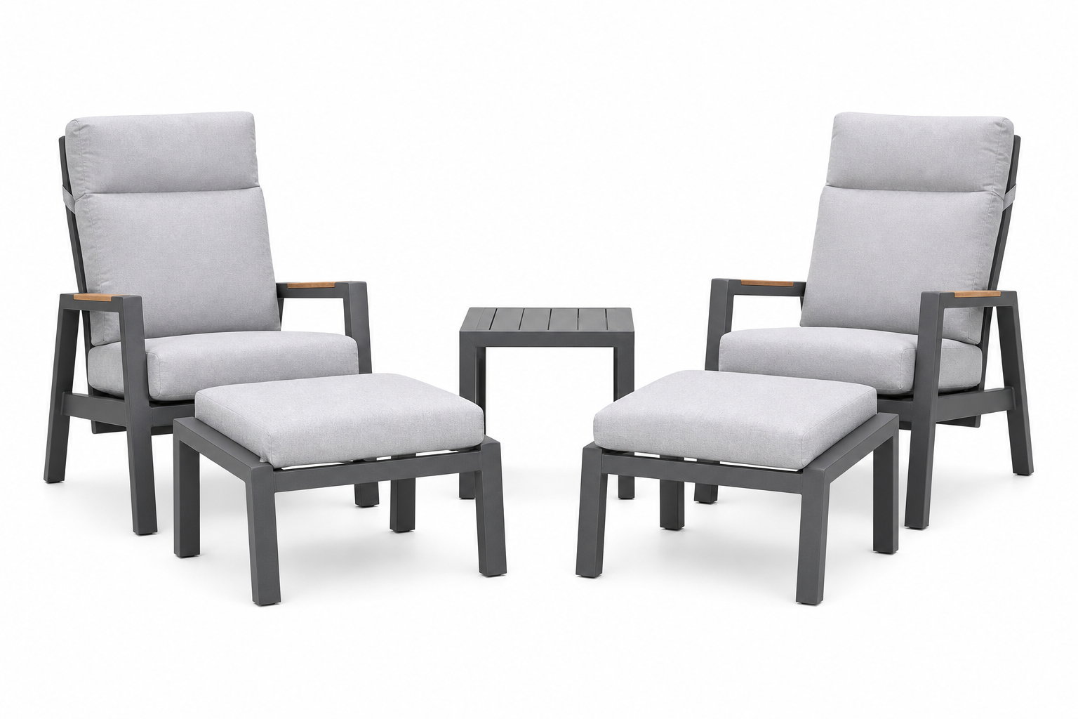 ANTHRACITE AFAR RECLINING ARMCHAIRS SET