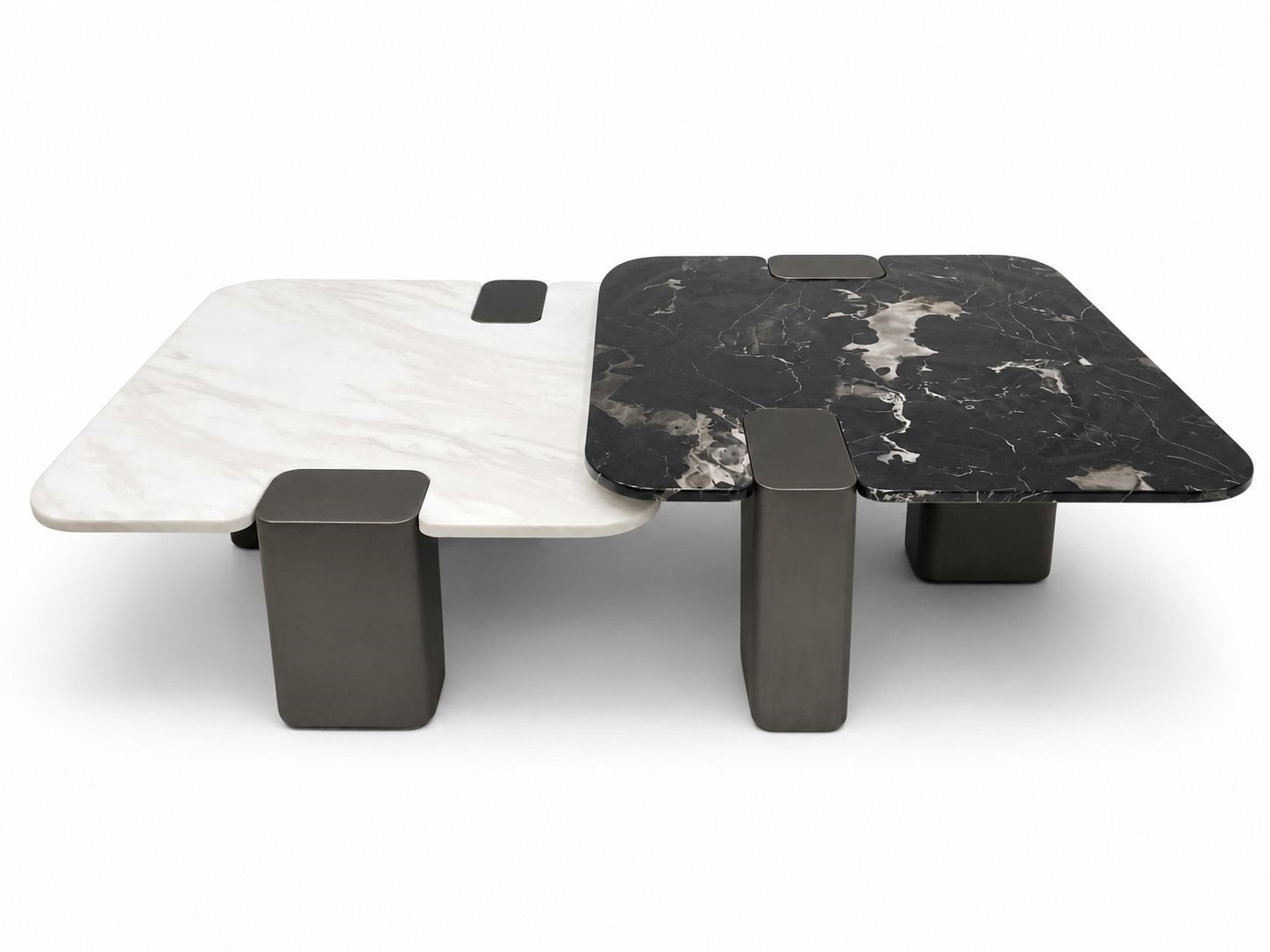 BLACK & WHITE  COFFEE TABLES S/2