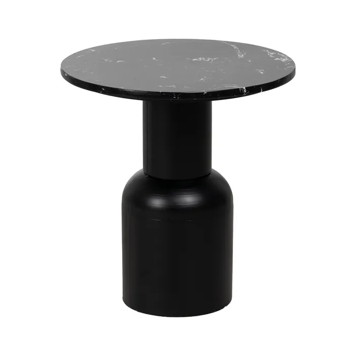LITTLE TABLE BLACK METAL-MARBLE