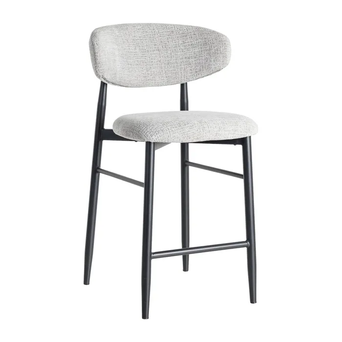 STOOL 65CM GREY FABRIC-METAL CONTRACT