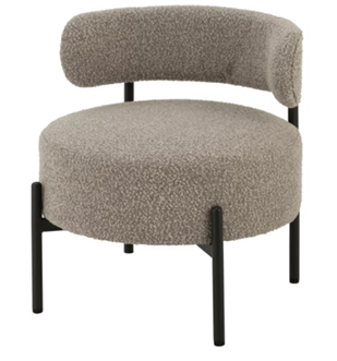 LOUNGE CHAIR BOUCLE PLYWOOD/POLYESTER GREY/BLACK