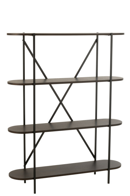 SHELF OVAL MDF/METAL DARK BROWN