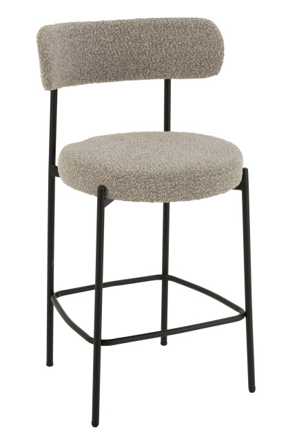 BAR CHAIR BOUCLE PLYWOOD/POLYESTER GREY/BLACK