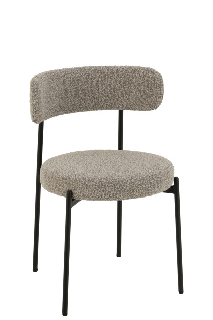 CHAIR BOUCLE PLYWOOD/POLYESTER GREY/BLACK