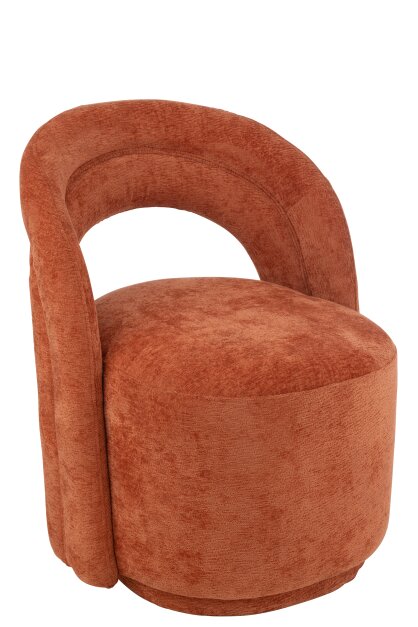 ACCENT CHAIR TEXTILE ORANGE RUST