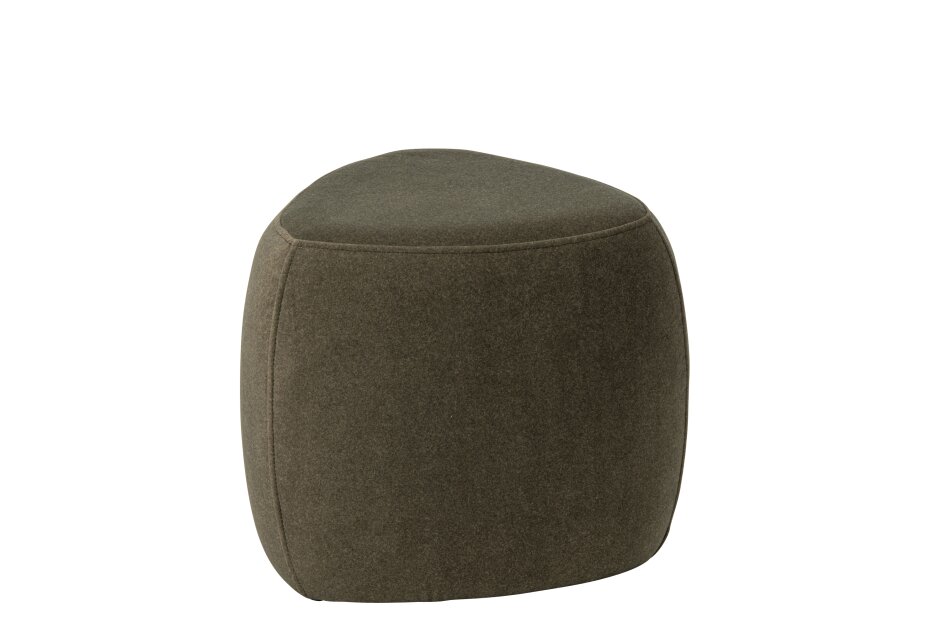 POUFFE TRIANGLE PLYWOOD/FABRIC DARK GREEN