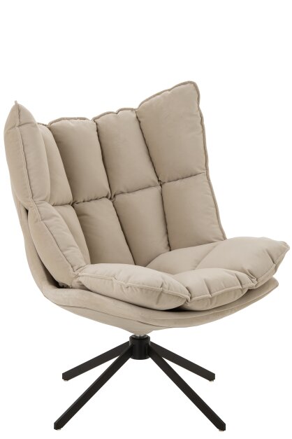 CHAIR RELAX CUSHION ON FRAME TEXTILE/METAL BEIGE