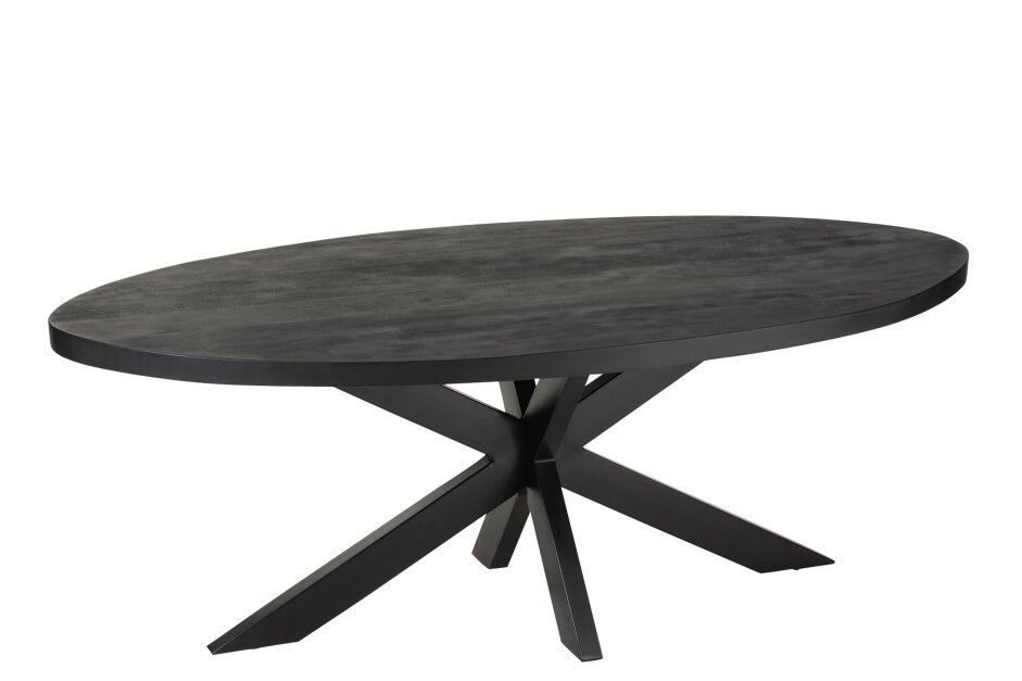 DINING TABLE GERARD ROUND MANGO WOOD BLACK