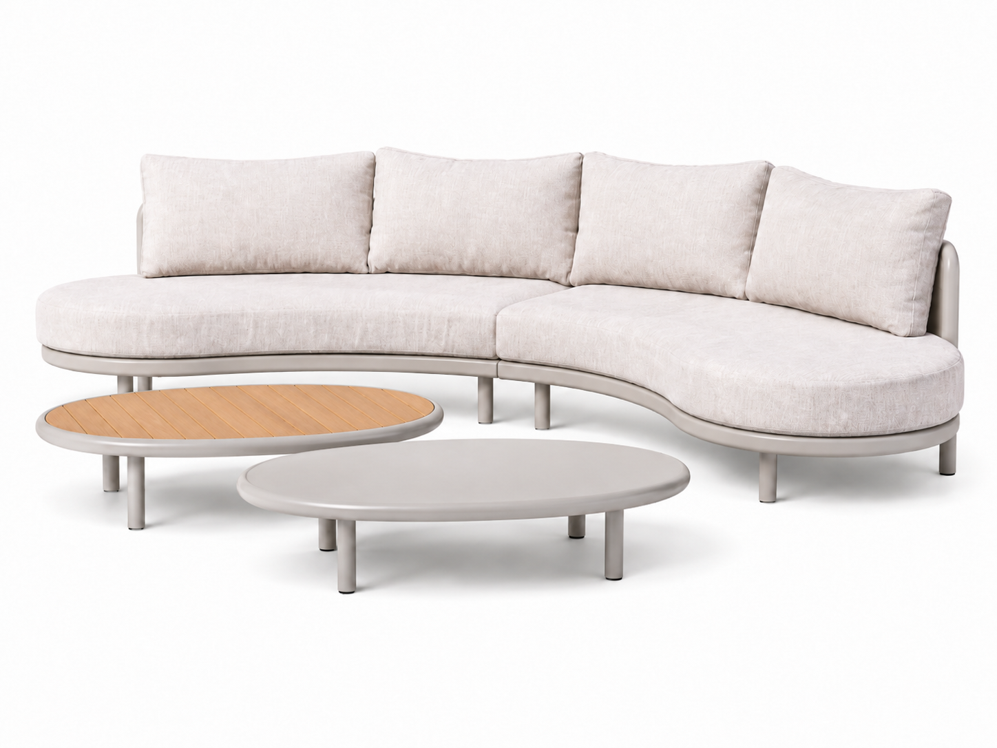 TAMESIS TAUPE ALU SOFA SET