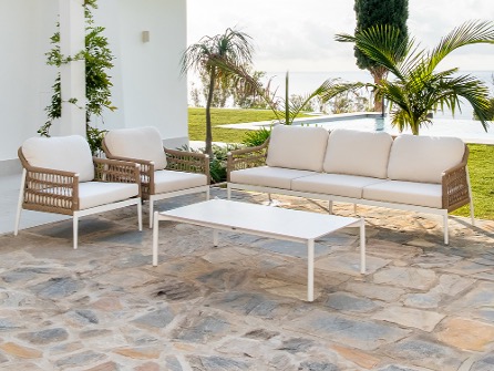 BANTU SOFA SET – ALUMINUM / ROPE