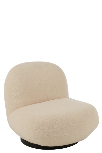 LOUNGE CHAIR SNOW POPLAR WOOD/FOAM WHITE/BLACK